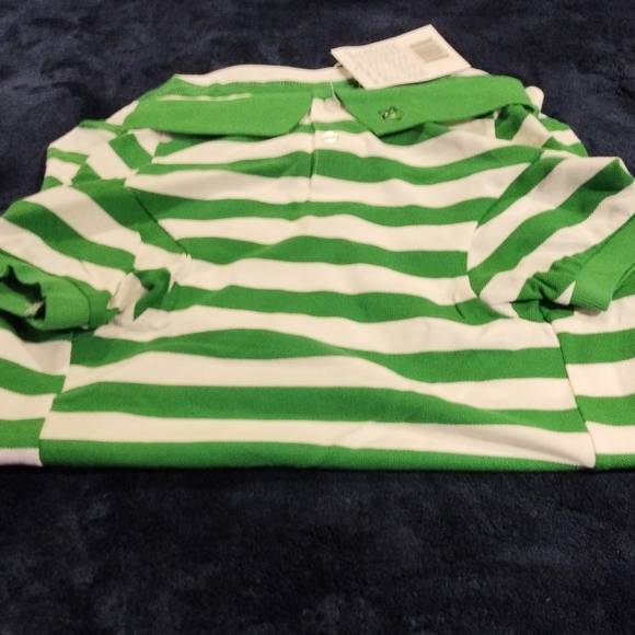 GREEN STRIPED POLO DOG SHIRT - Picture 6 of 6